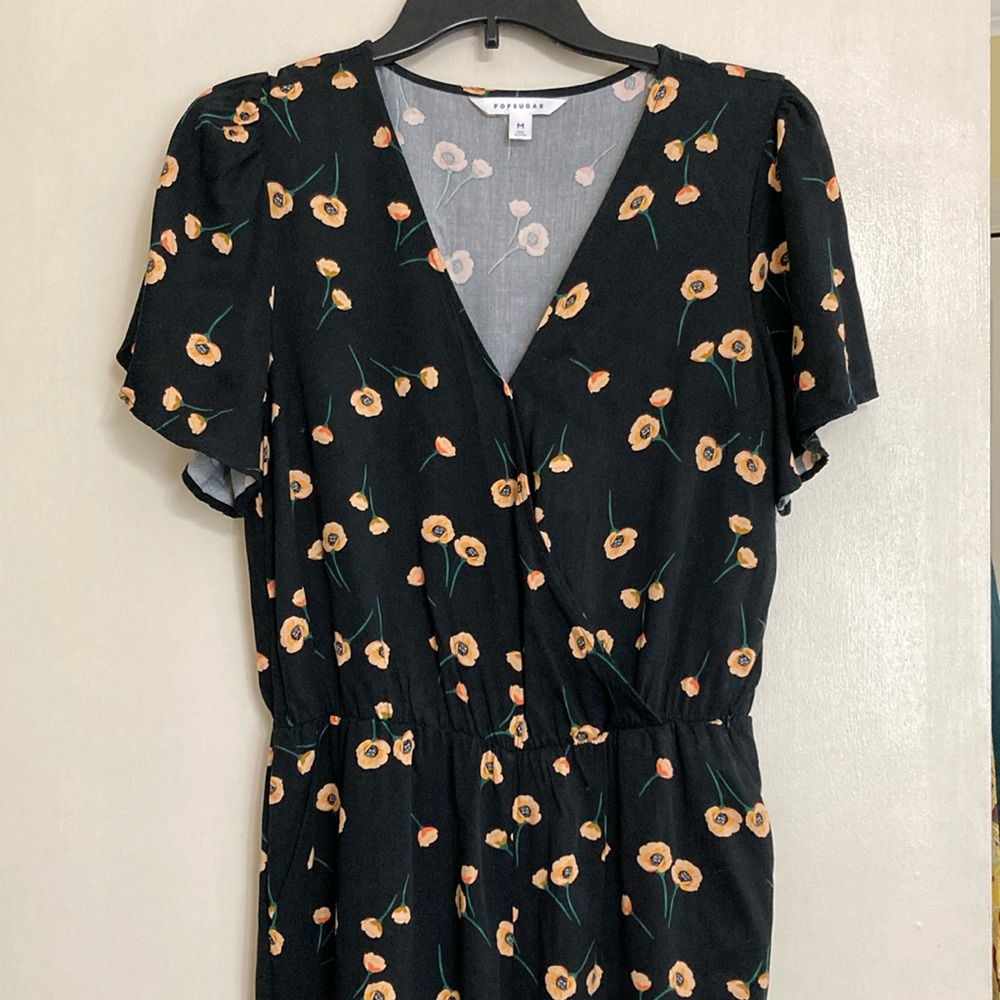 Popsugar Rayon Floral Midi-Length Jumper/Romper